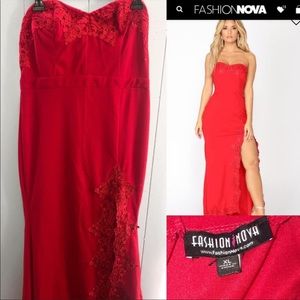 Fashion nova red prom dress size XL